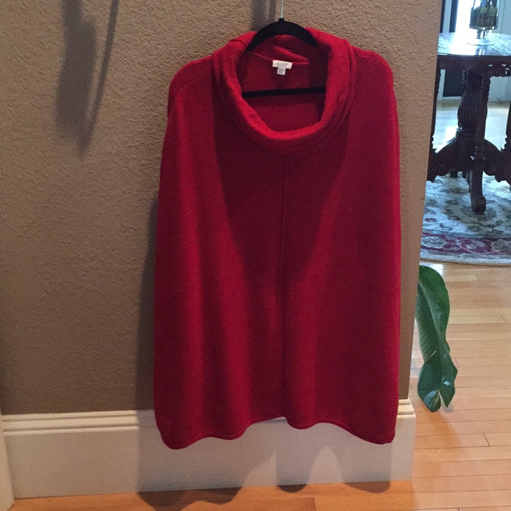 Red poncho sweater